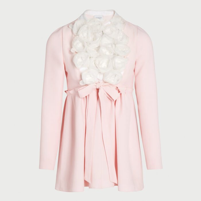 giambattista valli Robe courte rose quartz avec roses ivoire