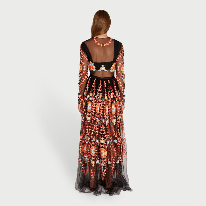 Giambattista Valli Robe Longue En Tulle Brodée Silk Road