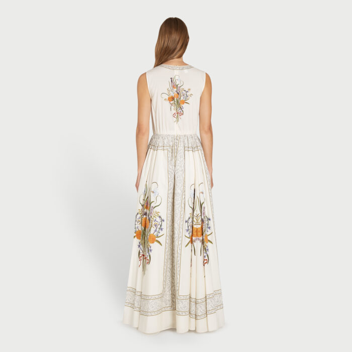 Giambattista Valli Robe Longue Marigold Bouquets En Popeline