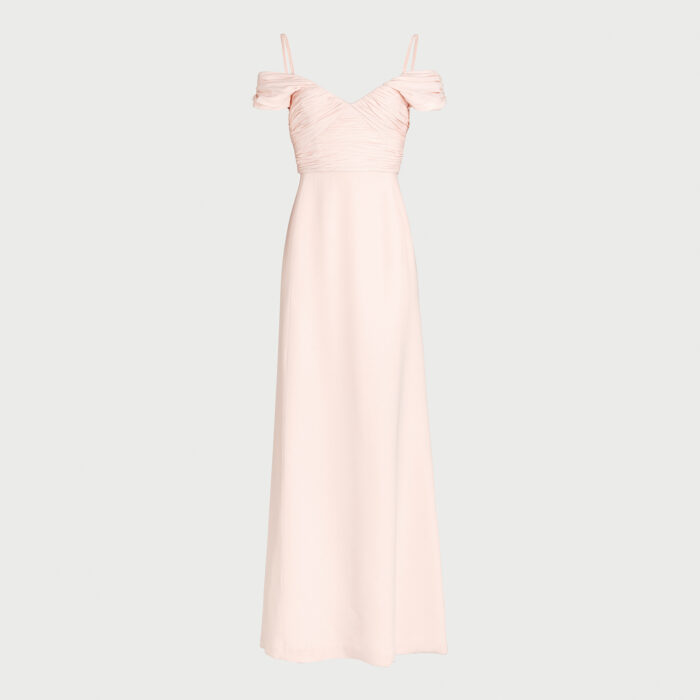 giambattista valli Robe longue quartz rose à encolure bustier