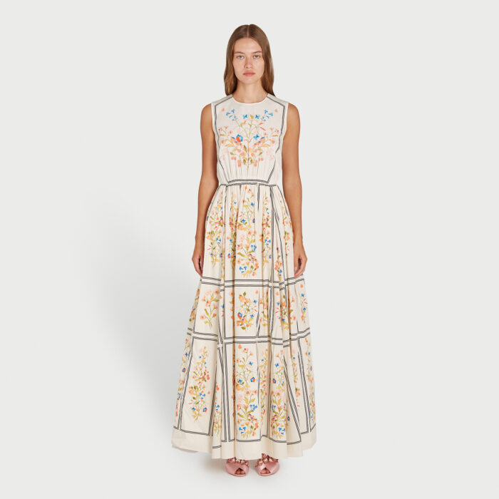 Giambattista Valli Robe Longue Scagliola En Popeline
