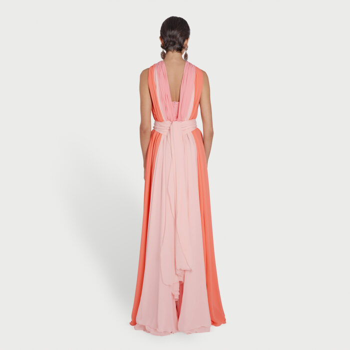 Giambattista Valli Robe Longue Sunset En Soie Avec Fente