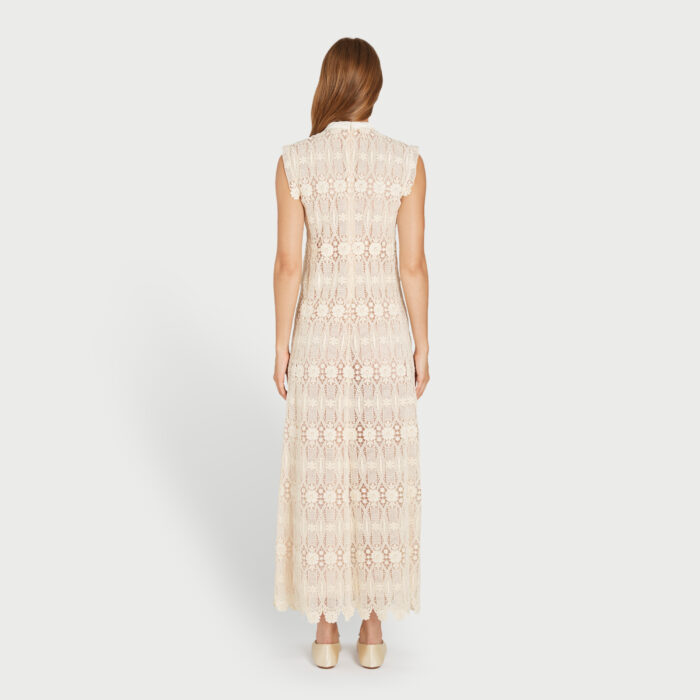 Giambattista Valli Robe Longuette En Macramé Ivoire