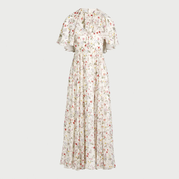 giambattista valli Robe longuette Impressionist mini cape en soie