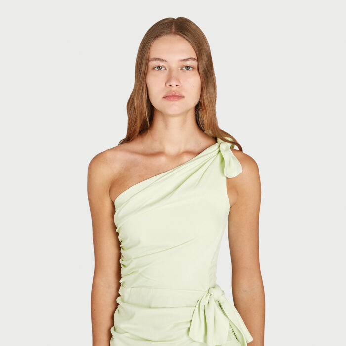 Giambattista Valli Robe Longuette Lime Asymétrique à Volants