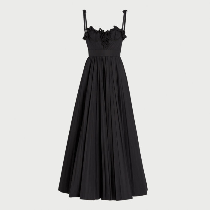 Giambattista Valli Robe Longuette Noire En Popeline