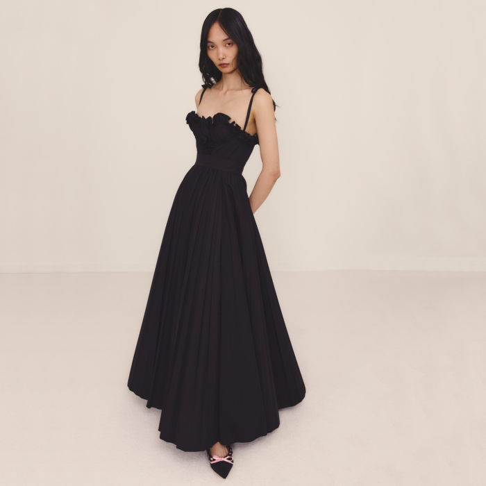 giambattista valli Robe longuette noire en popeline