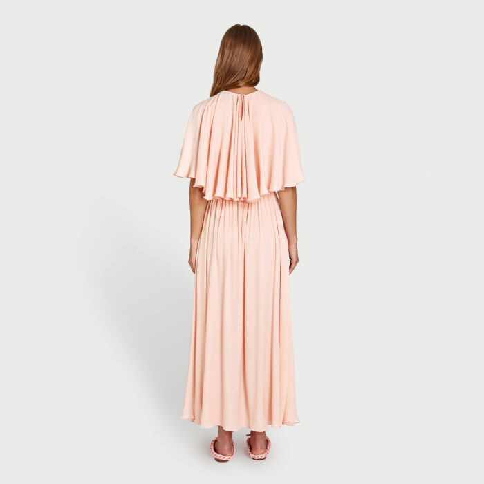 Giambattista Valli Robe Longuette Quartz Rose Mini Cape En Soie
