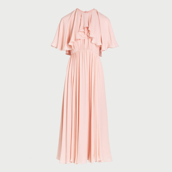 giambattista valli Robe longuette quartz rose mini cape en soie