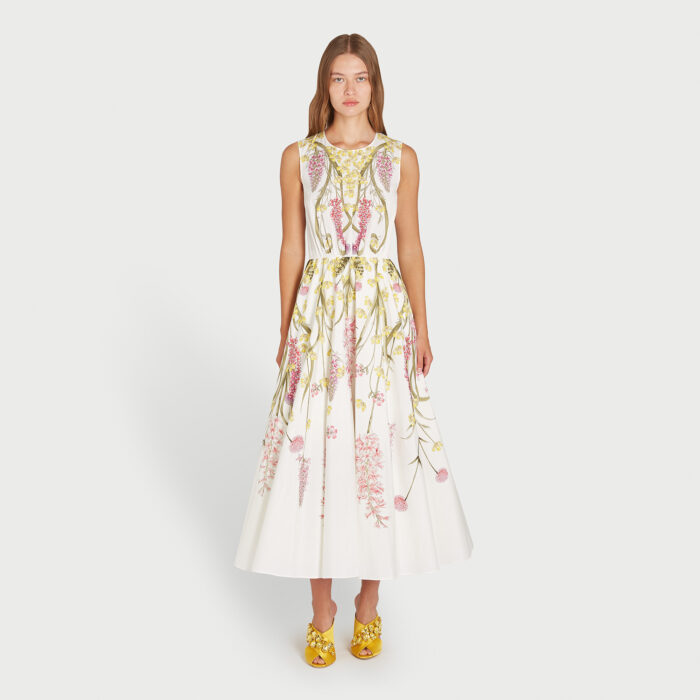 Giambattista Valli Robe Longuette Wildflowers En Popeline