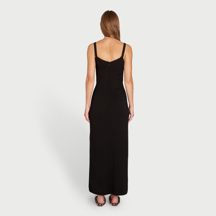 Giambattista Valli Robe Midi En Cachemire Noir Avec Noeud