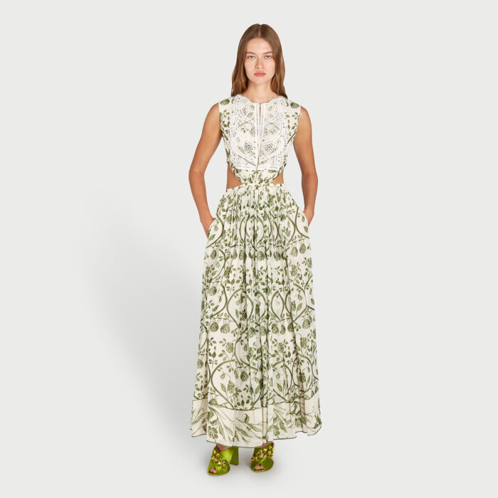 Giambattista Valli Robe Ouverte En Georgette Fresco