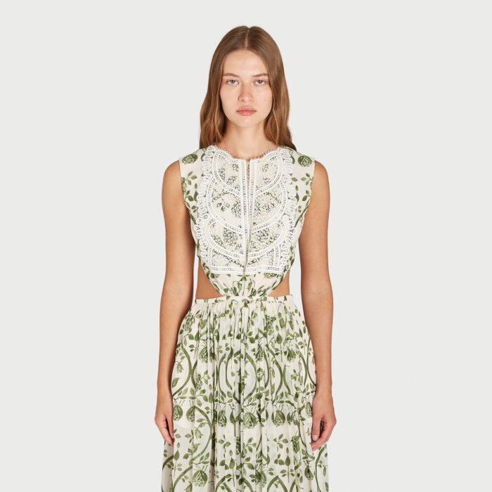 Giambattista Valli Robe Ouverte En Georgette Fresco