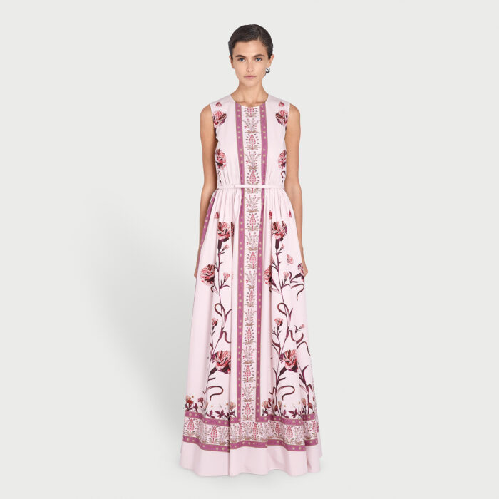 Giambattista Valli Robe Rose Screen Carnation En Popeline