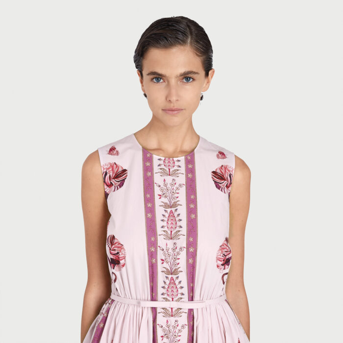 Giambattista Valli Robe Rose Screen Carnation En Popeline