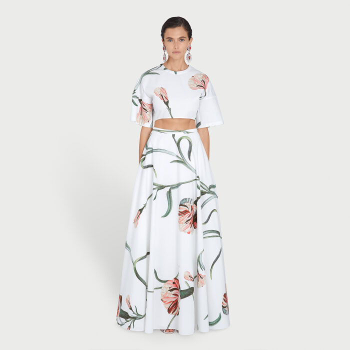 Giambattista Valli Top Court Macro Carnation En Popeline