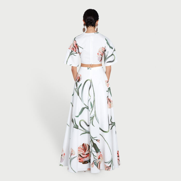 Giambattista Valli Top Court Macro Carnation En Popeline