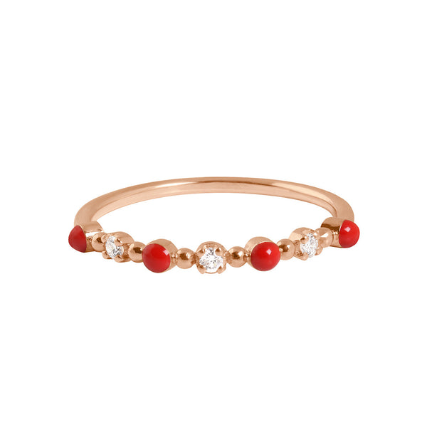 gigi clozeau Bague coquelicot Classique Gigi 3 diamants or rose T 52