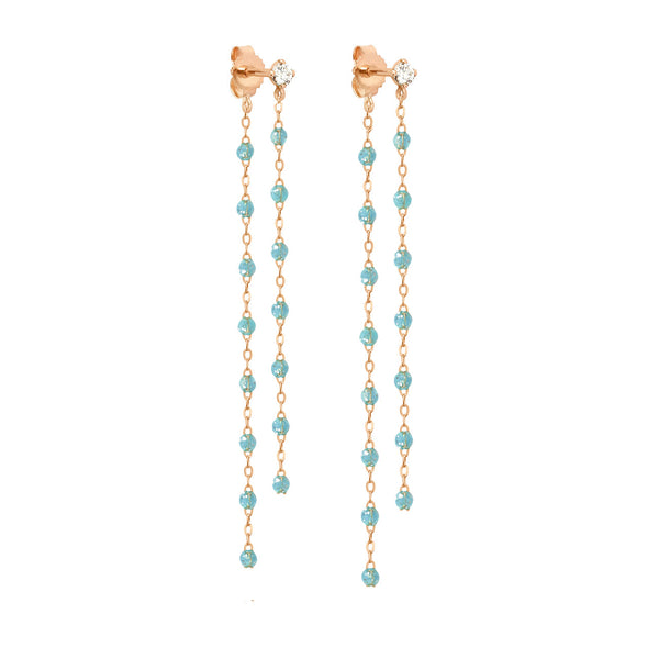 gigi clozeau Boucles d'oreilles Dansantes Classique Gigi aqua diamants or rose