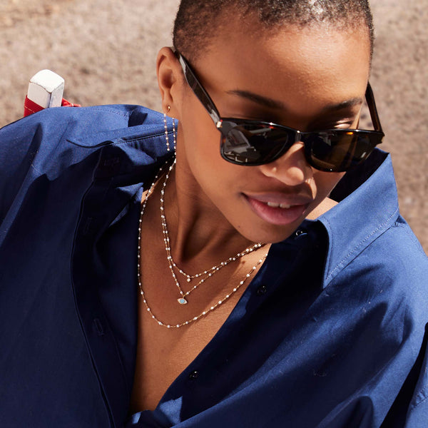 Gigi Clozeau Boucles D'oreilles Dansantes Classique Gigi Blanche Or Rose