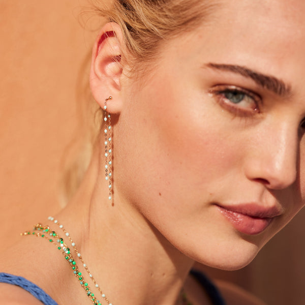 Gigi Clozeau Boucles D'oreilles Dansantes Classique Gigi Blanche Or Rose