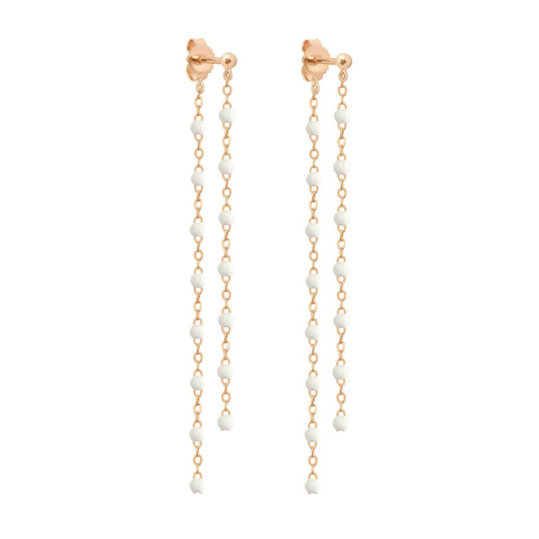 gigi clozeau Boucles d'oreilles Dansantes Classique Gigi blanche or rose