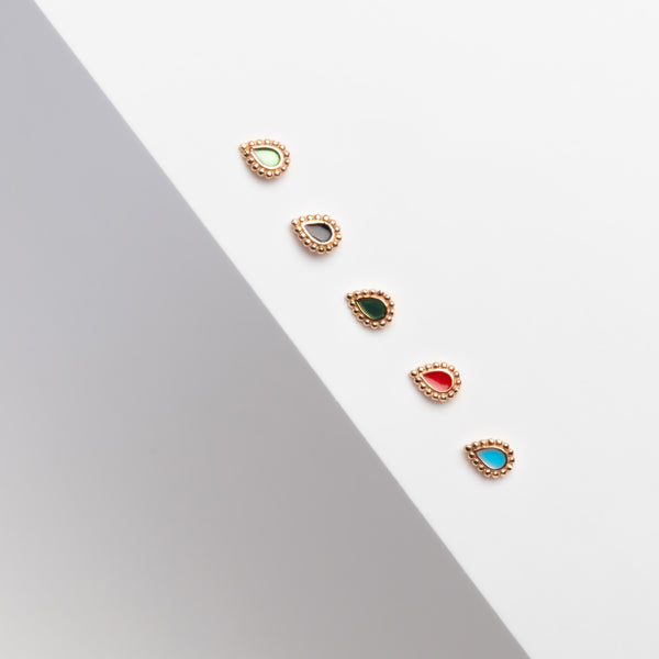 Gigi Clozeau Boucles D'oreilles Lucky Cashmere Turquoise Or Rose