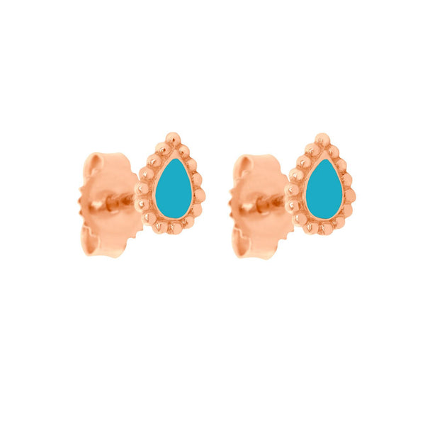 gigi clozeau Boucles d'oreilles Lucky Cashmere turquoise or rose gigi clozeau Boucles d'oreilles Lucky Cashmere turquoise or rose
