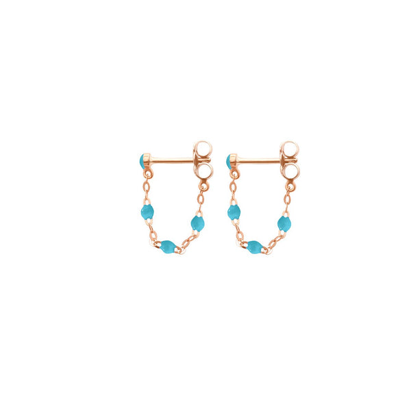 gigi clozeau Boucles d'oreilles turquoise Classique Gigi or rose