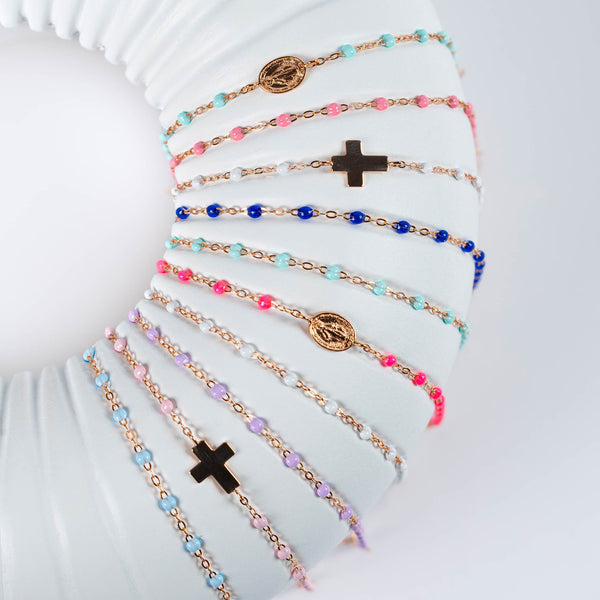 Gigi Clozeau Bracelet Bébé Jade Classique Gigi Or Rose 13 Cm