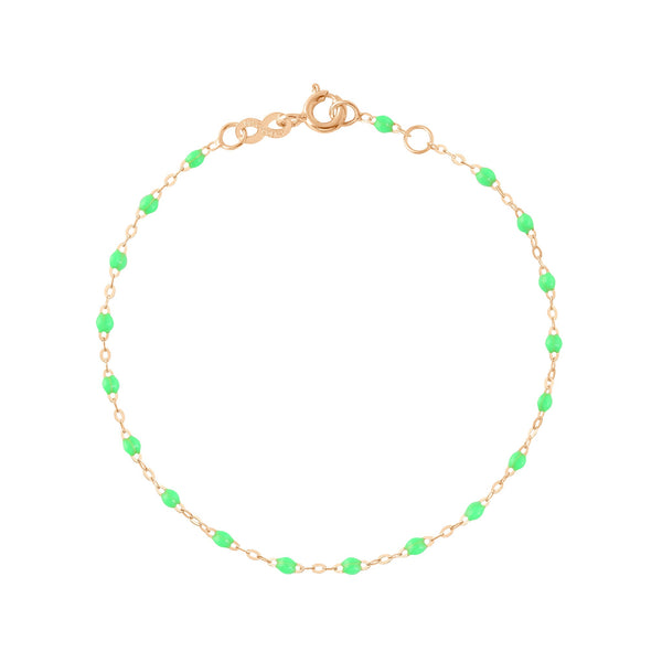 gigi clozeau Bracelet cheville vert fluo Classique Gigi or rose 24 cm
