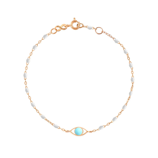gigi clozeau Bracelet Classique Gigi Eye blanc or rose 17 cm