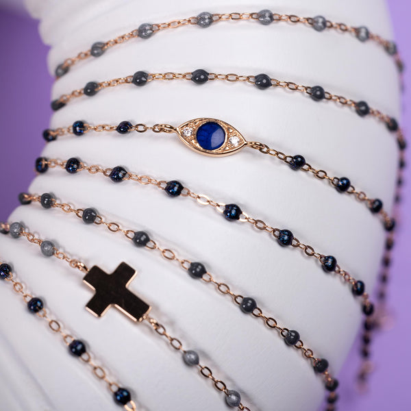 Gigi Clozeau Bracelet Classique Gigi Eye Nuit Or Rose Diamants 17 Cm
