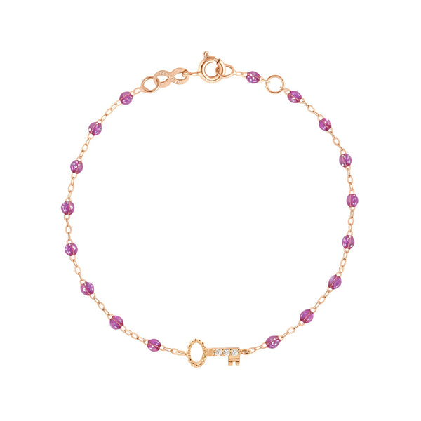 gigi clozeau Bracelet galaxy Clé Diamants or rose 17 cm