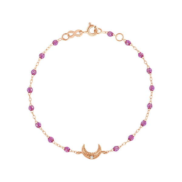 gigi clozeau Bracelet galaxy Lune diamant or rose 17 cm