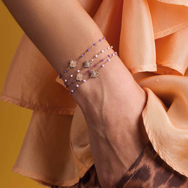 Gigi Clozeau Bracelet Galaxy Trèfle Lumière Diamant Or Rose 17 Cm