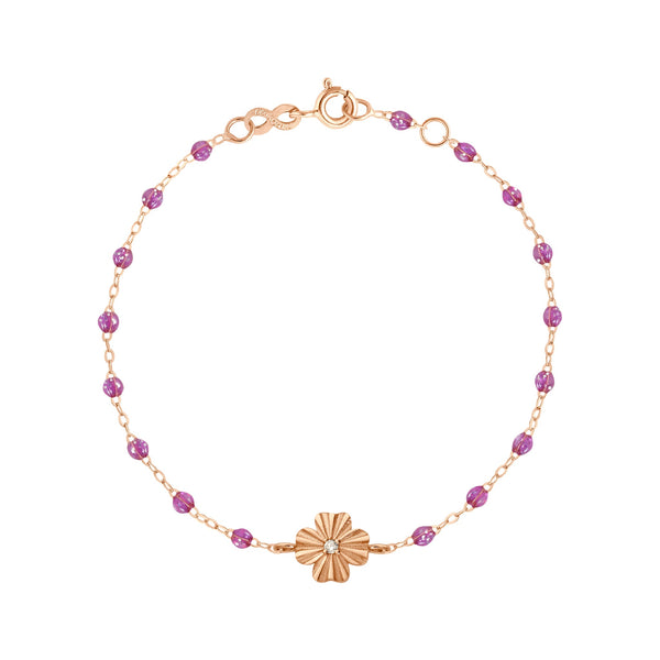 gigi clozeau Bracelet galaxy Trèfle Lumière diamant or rose 17 cm