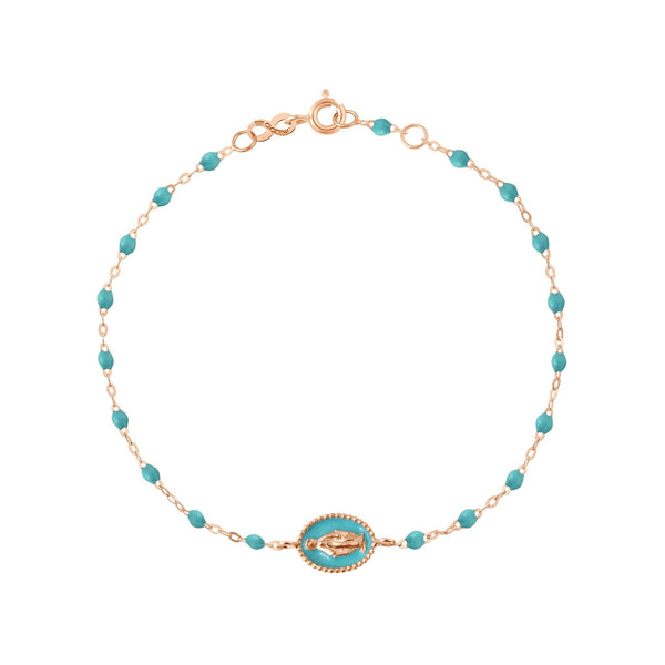 gigi clozeau Bracelet Madone résine turquoise vert or rose 17 cm gigi clozeau Bracelet Madone résine turquoise vert or rose 17 cm