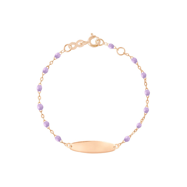 gigi clozeau Bracelet parme Little Gigi plaque ovale or rose 15 cm gigi clozeau Bracelet parme Little Gigi plaque ovale or rose 15 cm