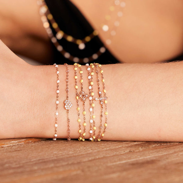 Gigi Clozeau Bracelet Sparkle In Love Diamants Or Rose 17 Cm