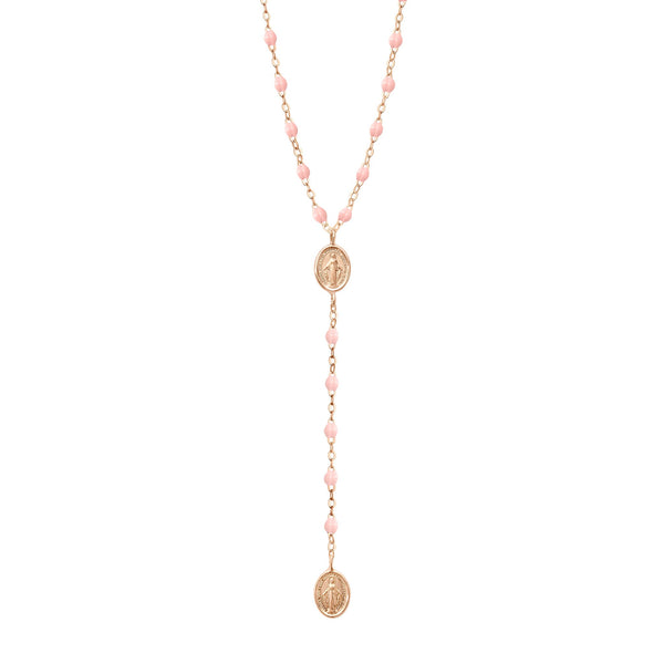 gigi clozeau Chapelet Madone rose bébé or rose 42 cm
