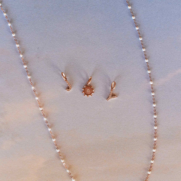 Gigi Clozeau Collier Blanc Classique Gigi Or Rose 42 Cm