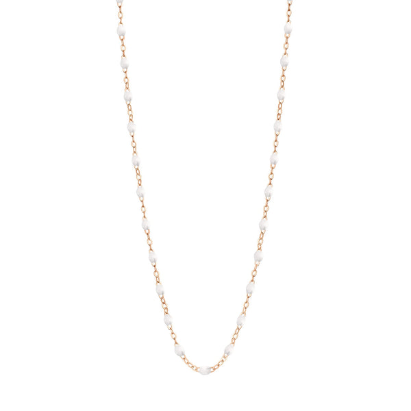 gigi clozeau Collier blanc Classique Gigi or rose 42 cm