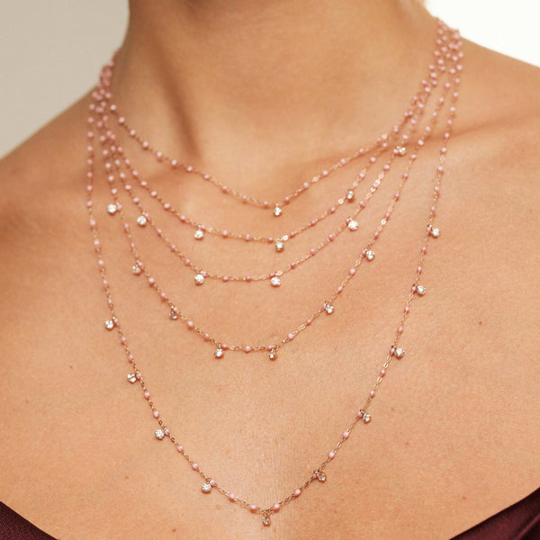Gigi Clozeau Collier Blush Gigi Suprême Or Rose 10 Diamants 60 Cm
