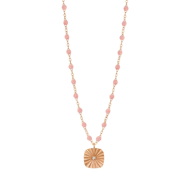 gigi clozeau Collier blush Miss Lumière diamant or rose 42 cm