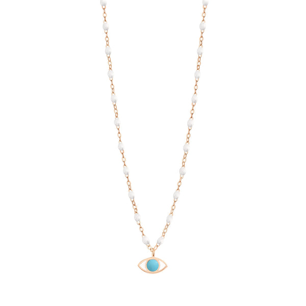 gigi clozeau Collier Eye Classic blanc or rose 42 cm
