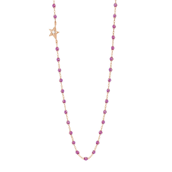 gigi clozeau Collier galaxy Etoile diamant or rose 42 cm