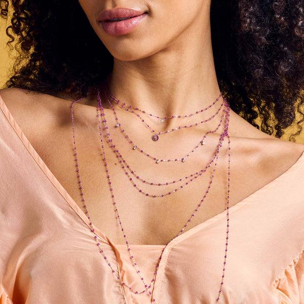 Gigi Clozeau Collier Galaxy Gigi Suprême Or Rose 1 Diamant 42 Cm