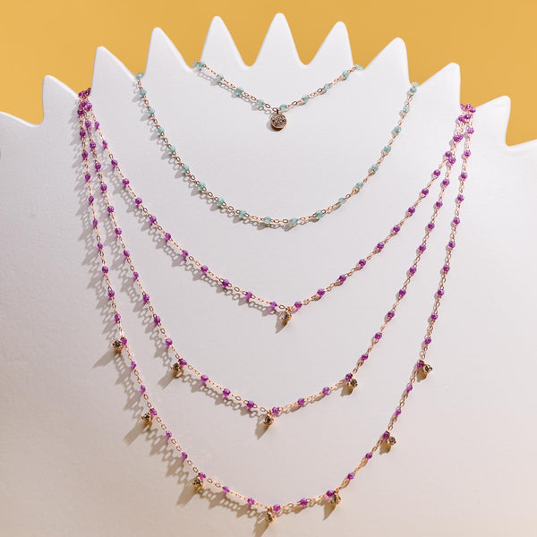 Gigi Clozeau Collier Galaxy Gigi Suprême Or Rose 3 Diamants 45 Cm