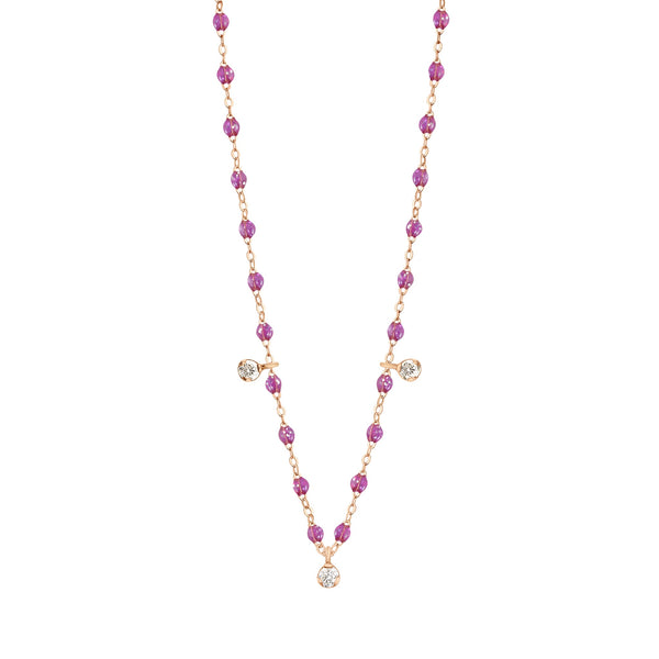 gigi clozeau Collier galaxy Gigi Suprême or rose 3 diamants 45 cm